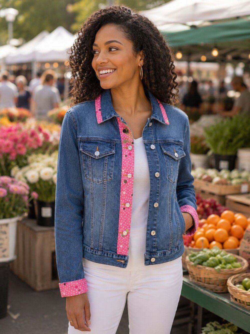 Too-She-She Emboidered Denim Jacket Women's Sz M